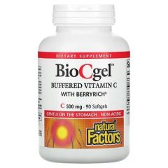 Natural Factors BioCgel Buffered Vitamin C 500 mg with berryrich